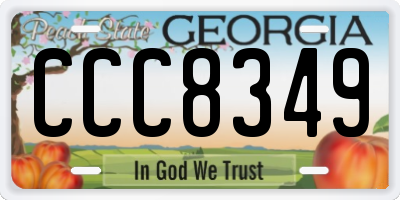 GA license plate CCC8349