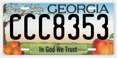 GA license plate CCC8353