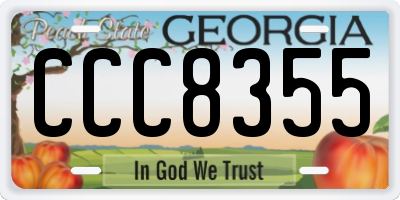 GA license plate CCC8355