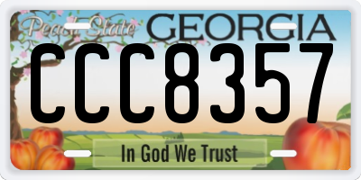 GA license plate CCC8357