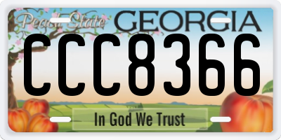 GA license plate CCC8366