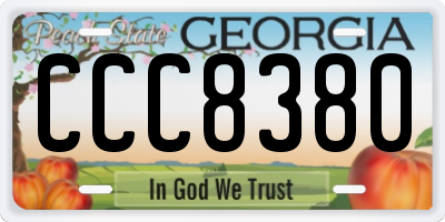 GA license plate CCC8380