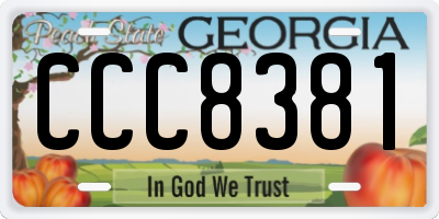 GA license plate CCC8381