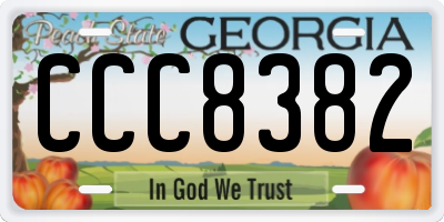 GA license plate CCC8382