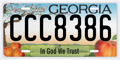 GA license plate CCC8386