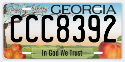 GA license plate CCC8392