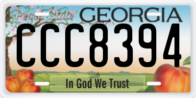 GA license plate CCC8394