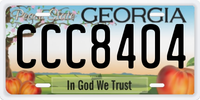 GA license plate CCC8404