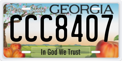 GA license plate CCC8407