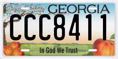 GA license plate CCC8411
