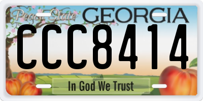 GA license plate CCC8414