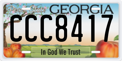 GA license plate CCC8417