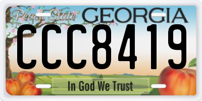 GA license plate CCC8419