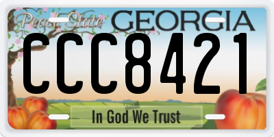 GA license plate CCC8421