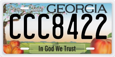 GA license plate CCC8422