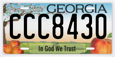 GA license plate CCC8430