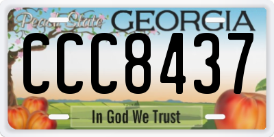 GA license plate CCC8437