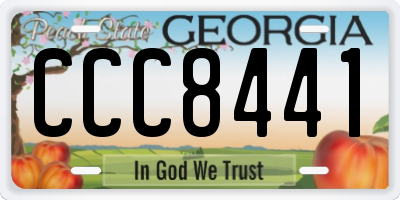 GA license plate CCC8441