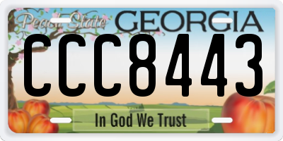 GA license plate CCC8443