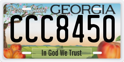 GA license plate CCC8450