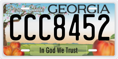 GA license plate CCC8452