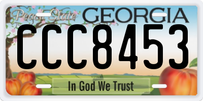 GA license plate CCC8453