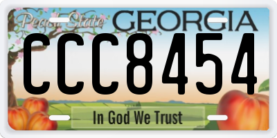 GA license plate CCC8454