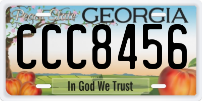 GA license plate CCC8456
