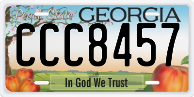GA license plate CCC8457