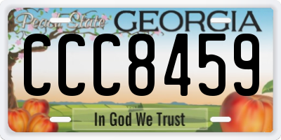 GA license plate CCC8459