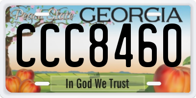 GA license plate CCC8460