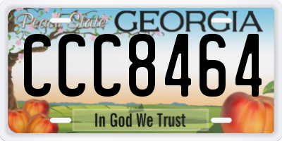 GA license plate CCC8464