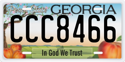 GA license plate CCC8466