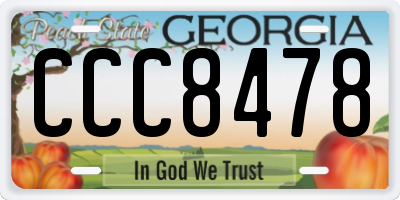 GA license plate CCC8478