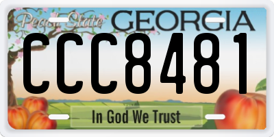 GA license plate CCC8481