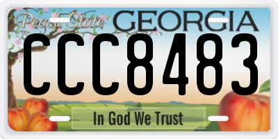 GA license plate CCC8483