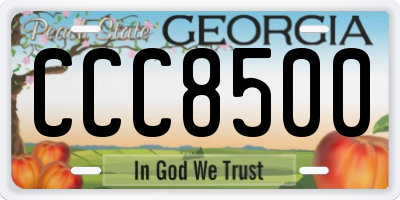 GA license plate CCC8500