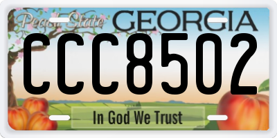 GA license plate CCC8502