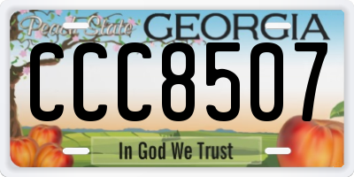 GA license plate CCC8507