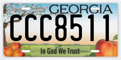 GA license plate CCC8511