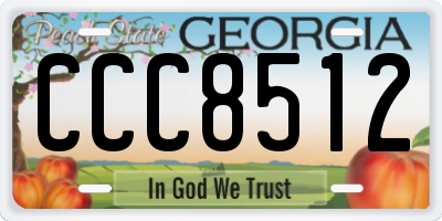 GA license plate CCC8512