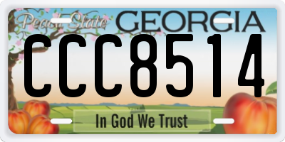 GA license plate CCC8514