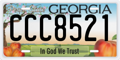 GA license plate CCC8521