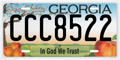 GA license plate CCC8522