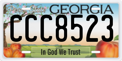 GA license plate CCC8523