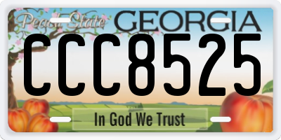 GA license plate CCC8525