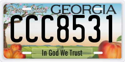 GA license plate CCC8531