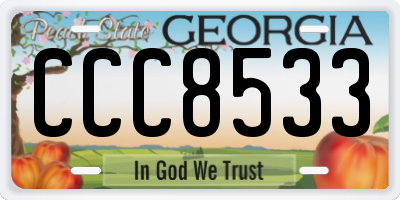 GA license plate CCC8533