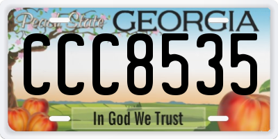 GA license plate CCC8535