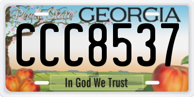 GA license plate CCC8537